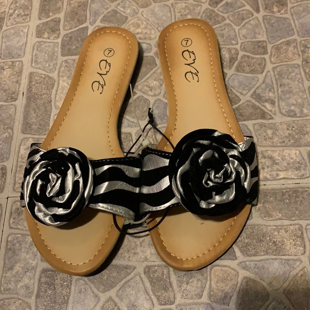 Silver & Black sandals
